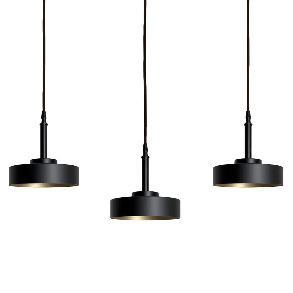 Best Giovanni Battista Hängeleuchte groß B: 150 cm Messing Eisen in Schwarz Gold E27