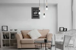 Belis Hängeleuchte Holz Metall Schwarz E27 3-flammig wohnlich* Hängelampen|Bürolampen