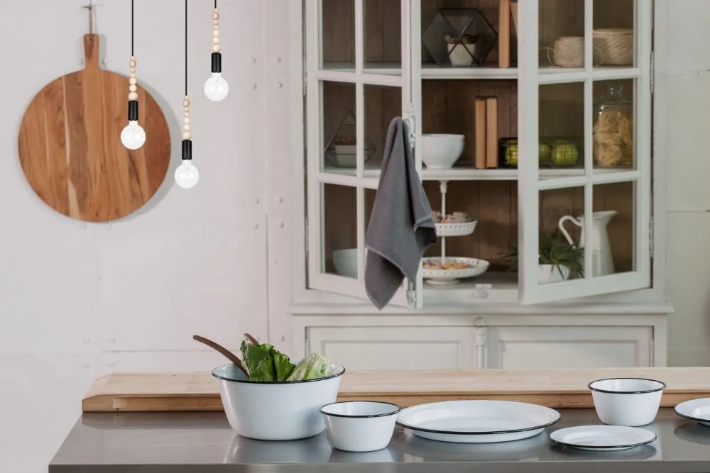 Belis Hängeleuchte Holz Metall Schwarz E27 3-flammig wohnlich* Hängelampen|Bürolampen