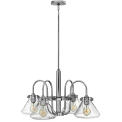 Discount Elstead Hängeleuchte in Chrom Glas Schirm Industrie Design