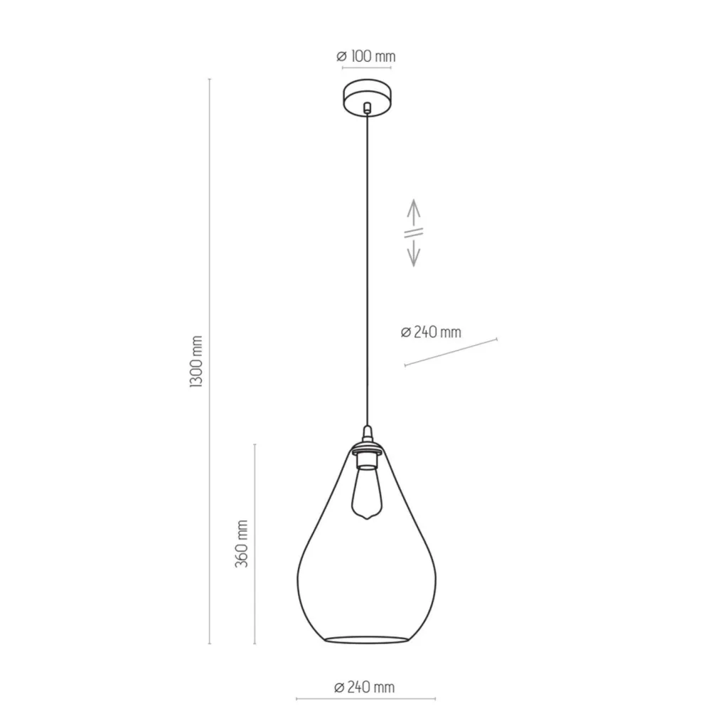 Sale TK Lighting Hängeleuchte in Graphit Schwarz Tropfen Lampe GAWA