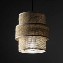 TK Lighting Hängeleuchte Jute Metall Ø 20 cm E27 Boho Design GREET* Hängelampen|Esszimmer Lampen