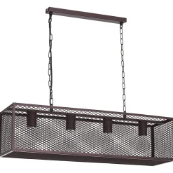 Discount Luminex Hängeleuchte KAGE in Braun 4-flmg