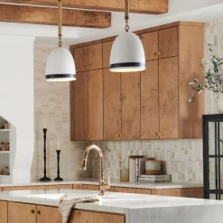 Elstead Hängeleuchte Keramik E27 Ø 25,4 cm Retro Design* Hängelampen|Wohnzimmerlampen