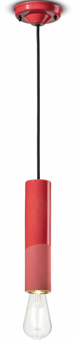 Ferroluce Hängeleuchte Keramik E27 rund D: 5,5 cm Koralle ENRICO* Wohnzimmerlampen|Esszimmer Lampen