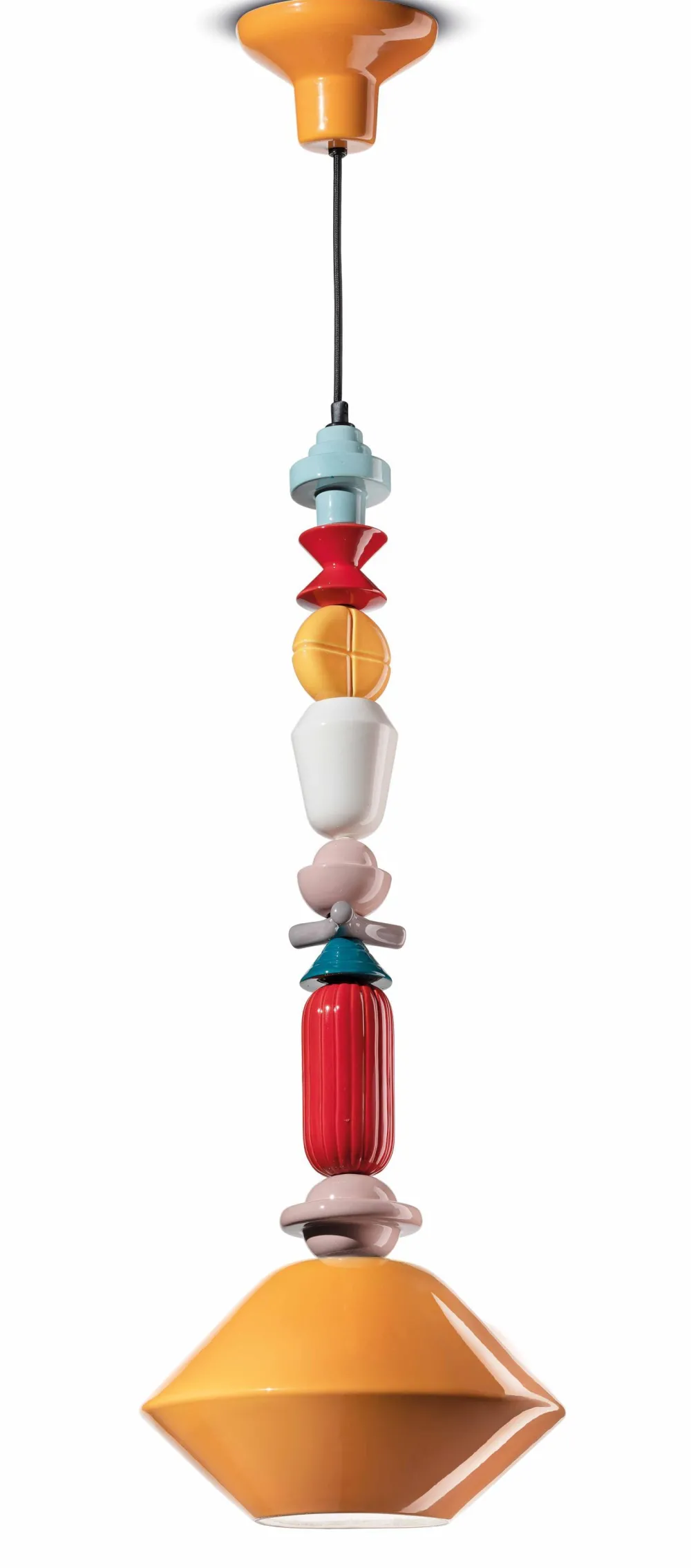 Sale Ferroluce Hängeleuchte Keramik Gelb Bunt E27 Retro SILVIA