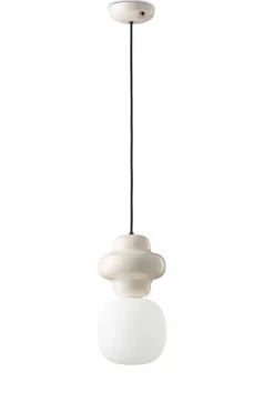 Best Ferroluce Hängeleuchte Keramik Glas E14 Creme Weiß Retro ROBERTO