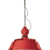 Ferroluce Hängeleuchte Keramik H: max. 110 cm Rot Shabby Antik* Wohnzimmerlampen|Keramiklampen