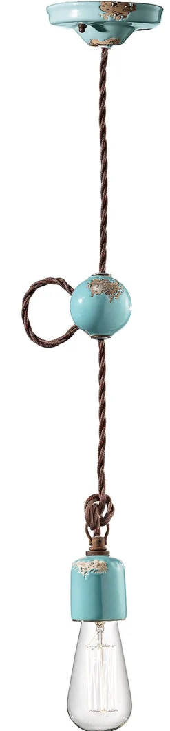 Ferroluce Hängeleuchte Keramik H: max. 120 cm E27 Vintage ARASI* Bürolampen|Wohnzimmerlampen