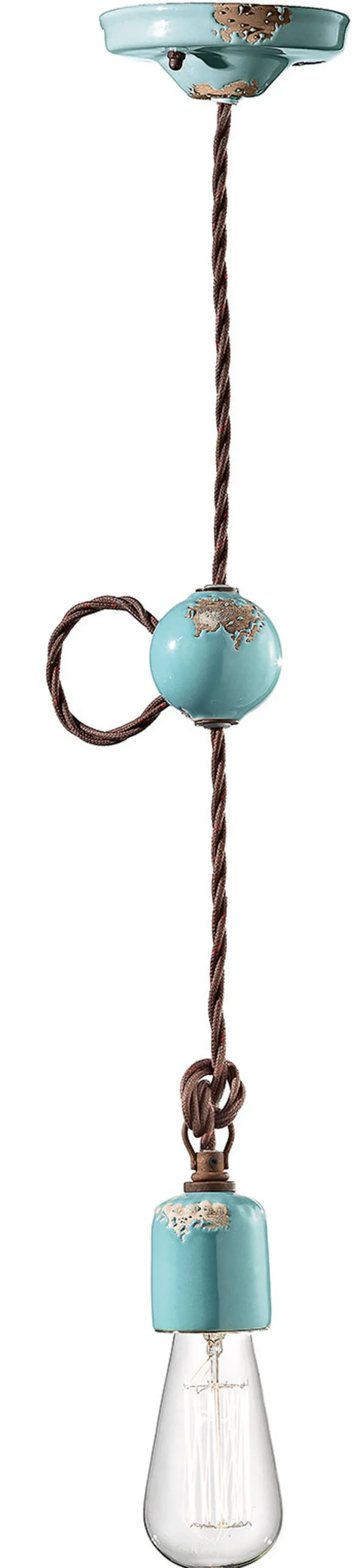 Ferroluce Hängeleuchte Keramik H: max. 120 cm E27 Vintage ARASI* Bürolampen|Wohnzimmerlampen