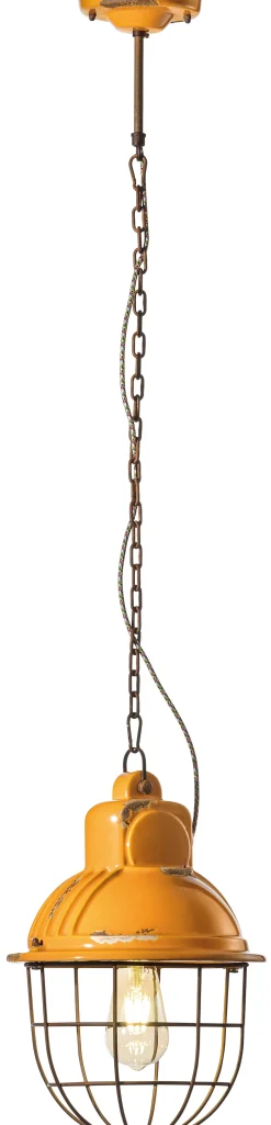 Ferroluce Hängeleuchte Keramik Handarbeit E27 rund D: 26 cm* Wohnzimmerlampen|Keramiklampen