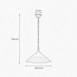 Giovanni Battista Hängeleuchte Keramik Messing Ø 40,5 cm Weiß Bronze antik E27