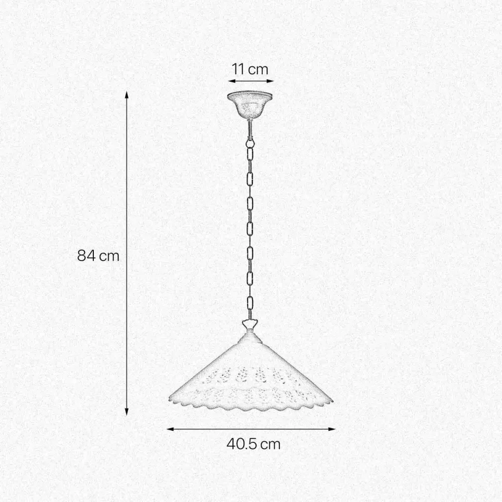 Giovanni Battista Hängeleuchte Keramik Messing Ø 40,5 cm Weiß Bronze antik E27