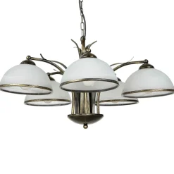 Discount Luminex Hängeleuchte KORFU in Messing Antik 5-flmg