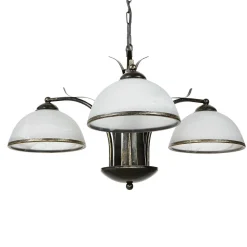 Luminex Hängeleuchte KORFU in Messing Antik 3-flmg* Wohnzimmerlampen|Glaslampen