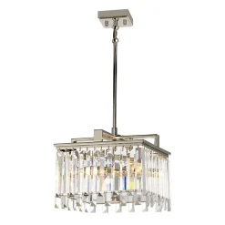 Outlet Elstead Hängeleuchte Kristall in Nickel Klar Art Déco