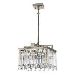 Outlet Elstead Hängeleuchte Kristall in Nickel Klar Art Déco