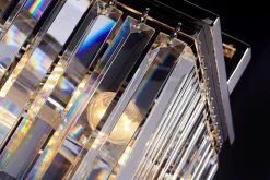 Outlet Elstead Hängeleuchte Kristall in Nickel Klar Art Déco