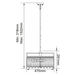 Elstead Hängeleuchte Kristall 4x E27 47 cm breit höhenverstellbar* Hängelampen|Esszimmer Lampen