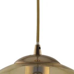 Searchlight Hängeleuchte Kugel Glas Ø 30 cm E27 in Messing Antik Bernstein* Wohnzimmerlampen|Glaslampen