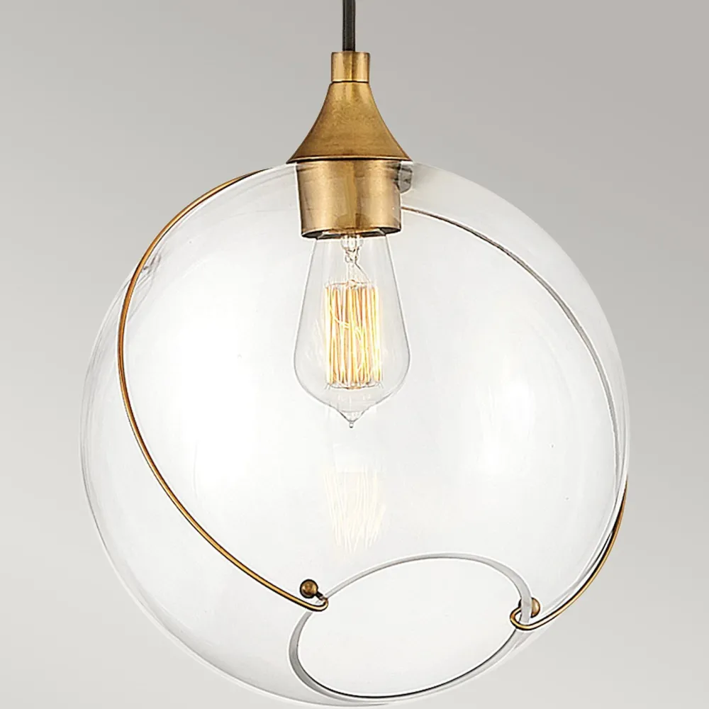 Elstead Hängeleuchte Kugel Metall Glas E27 D: 27,4 cm Vintage Design* Hängelampen|Bürolampen