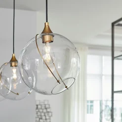 Elstead Hängeleuchte Kugel Metall Glas E27 D: 27,4 cm Vintage Design* Hängelampen|Bürolampen