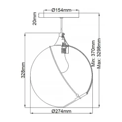 Elstead Hängeleuchte Kugel Metall Glas E27 D: 27,4 cm Vintage Design* Hängelampen|Bürolampen