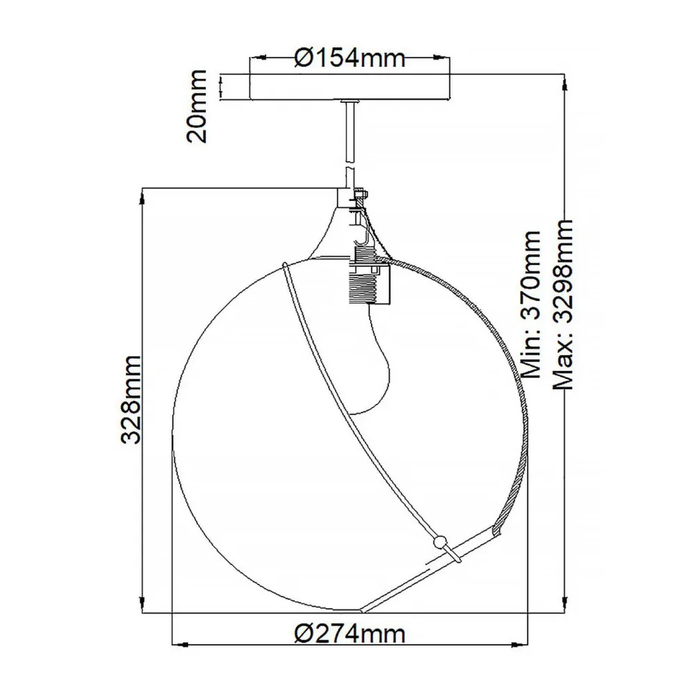 Elstead Hängeleuchte Kugel Metall Glas E27 D: 27,4 cm Vintage Design* Hängelampen|Bürolampen