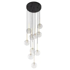 Discount TK Lighting Hängeleuchte Kugel Metall Glas H: max. 145 cm verstellbar