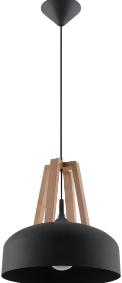 Discount Sollux Hängeleuchte MANILIA Ø30cm rund Retro Schwarz E27