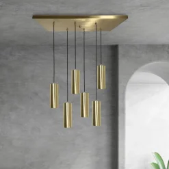 Best Giovanni Battista Hängeleuchte Messing B: 80 cm in Bronze hell 6x E27 massiv