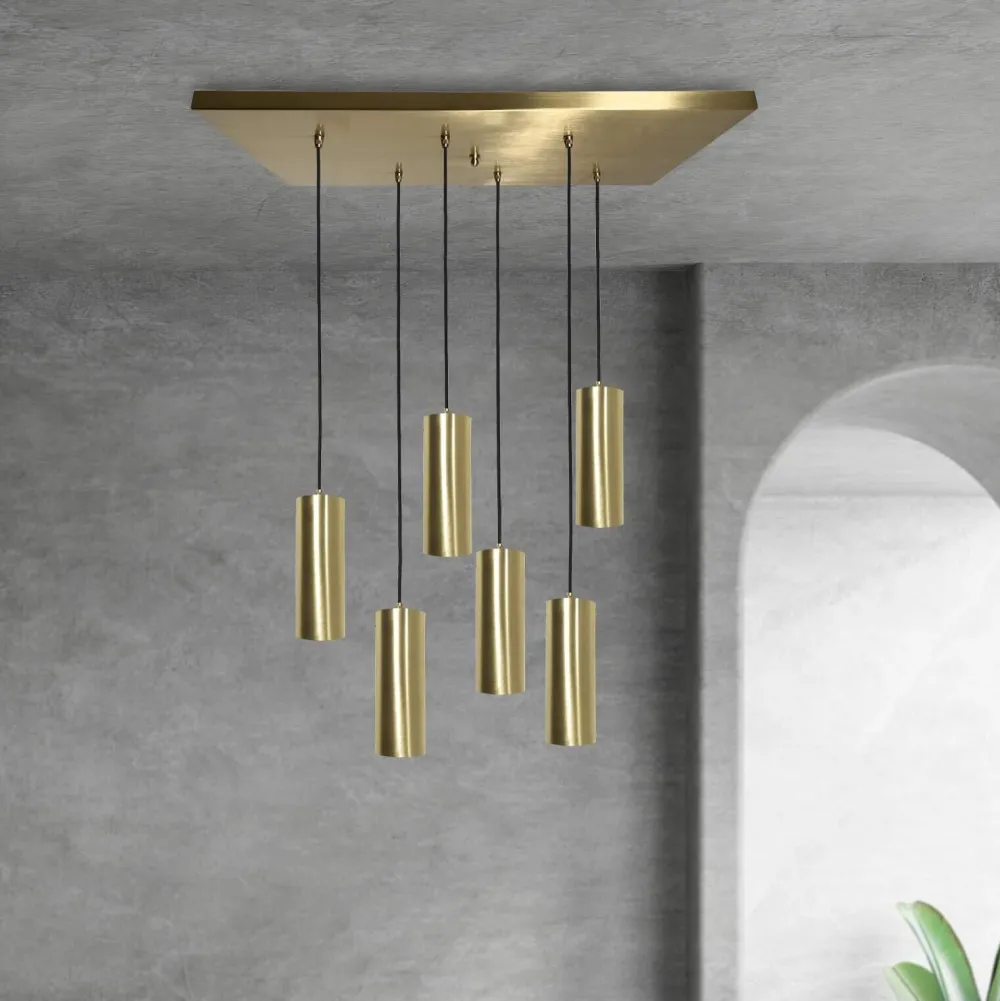 Best Giovanni Battista Hängeleuchte Messing B: 80 cm in Bronze hell 6x E27 massiv