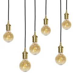 Hot Giovanni Battista Hängeleuchte Messing massiv B: 80 cm in Bronze hell 6x E27