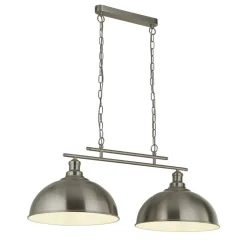 Searchlight Hängeleuchte Metall B: 81,5 cm in Silber 2-flammig E27* Hängelampen|Esszimmer Lampen