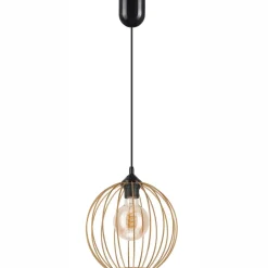 Sale Lamkur Hängeleuchte Metall Draht Ø 24 cm verstellbar Gold Retro E27