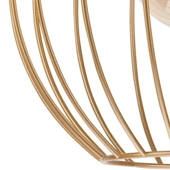 Sale Lamkur Hängeleuchte Metall Draht Ø 24 cm verstellbar Gold Retro E27