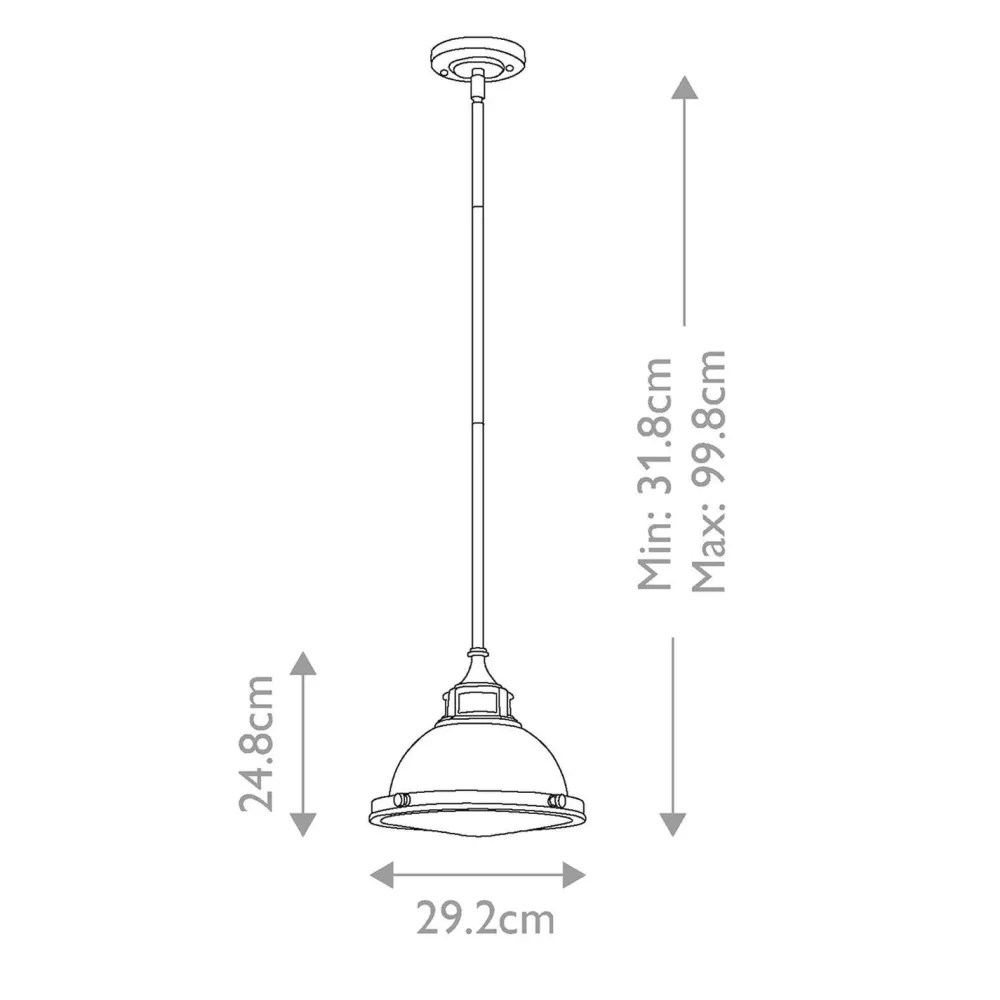 Elstead Hängeleuchte Metall E27 D: 29,2 cm rund H: max. 99,8 cm* Hängelampen|Bürolampen