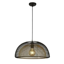 Searchlight Hängeleuchte Metall E27 D: 45,5 cm in Schwarz Gold