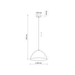 TK Lighting Hängeleuchte Metall E27 rund Ø 34 cm H: max. 165 cm Mint* Hängelampen|Esszimmer Lampen