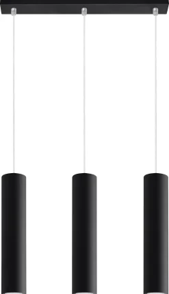 Clearance Sollux Hängeleuchte Metall 3-flammig GU10 B: 45 cm Schwarz