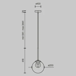 Maytoni Hängeleuchte Metall Glas Ø 20 cm H: max. 344,1 cm G9* Hängelampen|Esszimmer Lampen