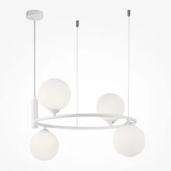 Maytoni Hängeleuchte Metall Glas B: 39 cm H: max. 184 cm Weiß* Hängelampen|Bürolampen