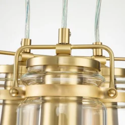 Elstead Hängeleuchte Metall Glas B: 21,6 cm H: max. 287 cm 3x E27* Bürolampen|Wohnzimmerlampen