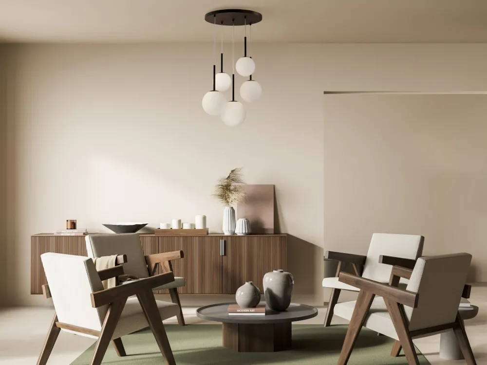 Maytoni Hängeleuchte Metall Glas B: 45 cm H: max. 222,5 cm E14* Bürolampen|Kugellampen