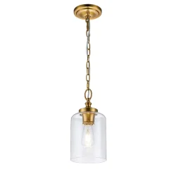 Outlet Elstead Hängeleuchte Metall Glas D: 16,5 cm schmal E27 BASRA