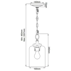 Outlet Elstead Hängeleuchte Metall Glas D: 16,5 cm schmal E27 BASRA