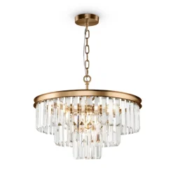 Maytoni Hängeleuchte Metall Glas E14 rund D: 50 cm in Messing* Hängelampen|Esszimmer Lampen