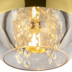Maytoni Hängeleuchte Metall Glas E27 D: 20 cm rund in Gold JOY* Hängelampen|Esszimmer Lampen