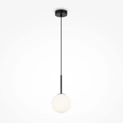 Maytoni Hängeleuchte Metall Glas E14 Ø 15 cm rund Schwarz Weiß* Hängelampen|Esszimmer Lampen