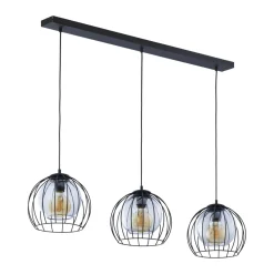 TK Lighting Hängeleuchte Metall Glas 3-flammig Schwarz Grau E27* Hängelampen|Kugellampen